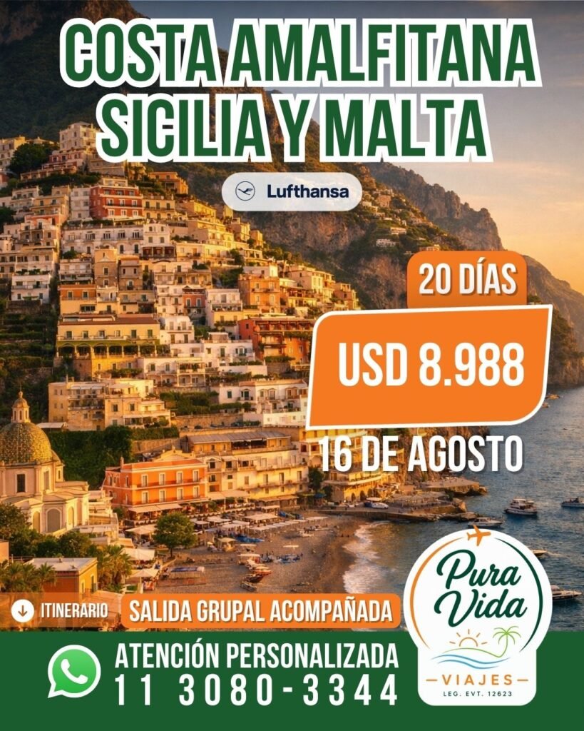 Costa Amalfitana, Sicilia y Malta
