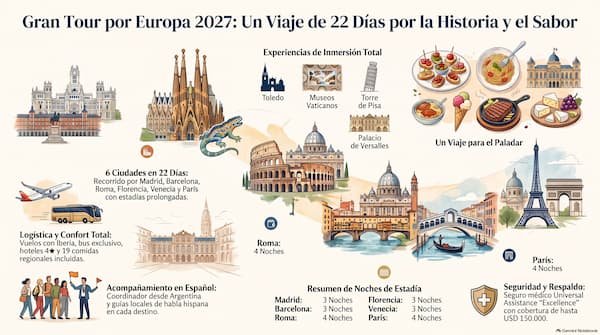 Infografía Gran Tour por Europa