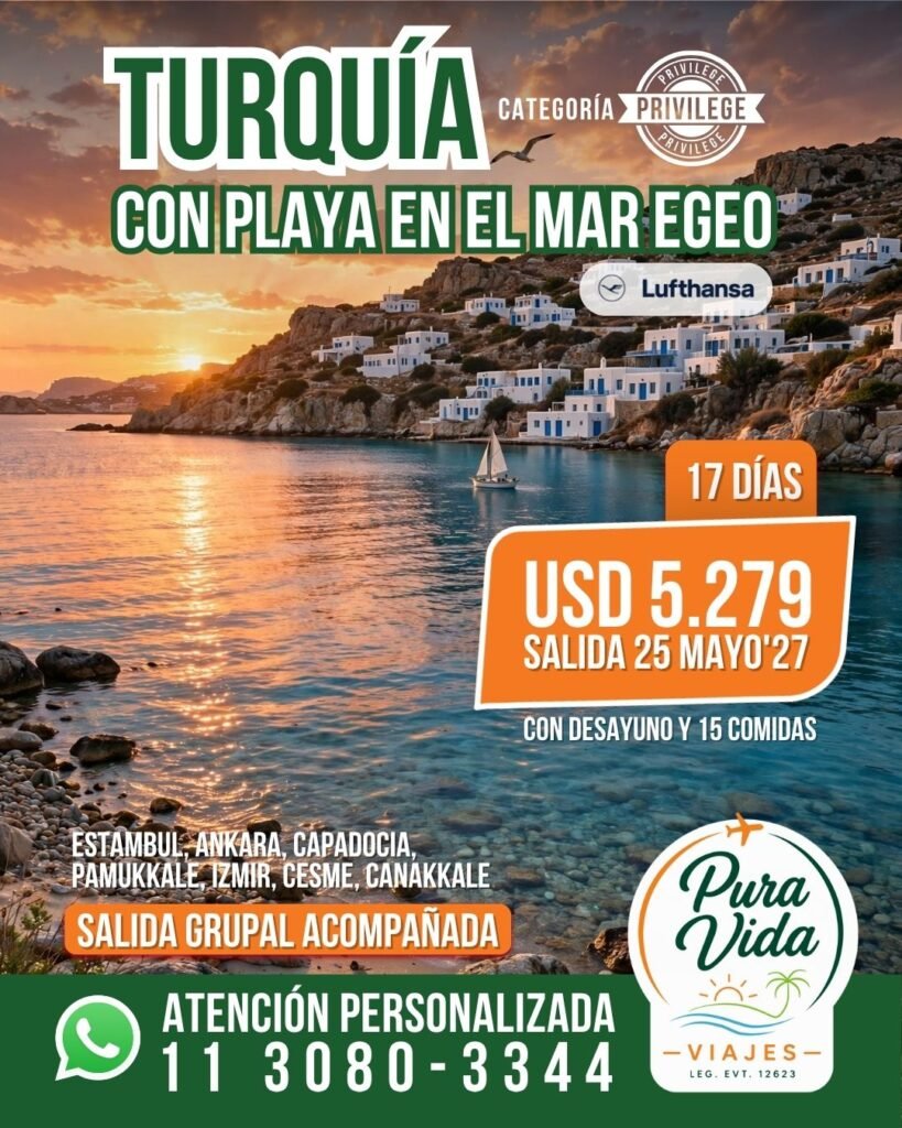 Turquía con Playa en el Mar Egeo